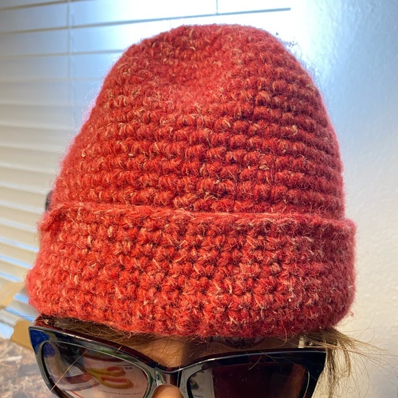 Ganshhimal Women’s Red hand knitting Wool Winter Hat Sz One Fit All - Picture 7 of 12